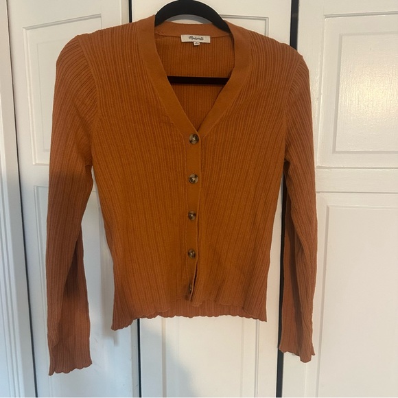 Madewell Women's Orange Cardigan Sweater - Picture 2 of 6